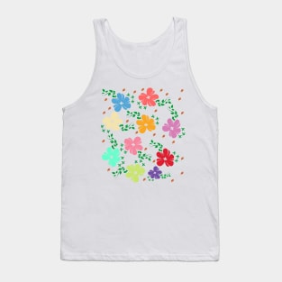 Floral Line Art Pattern Drawing Tank Top